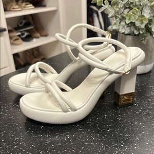 Fendi White Strappy Heel